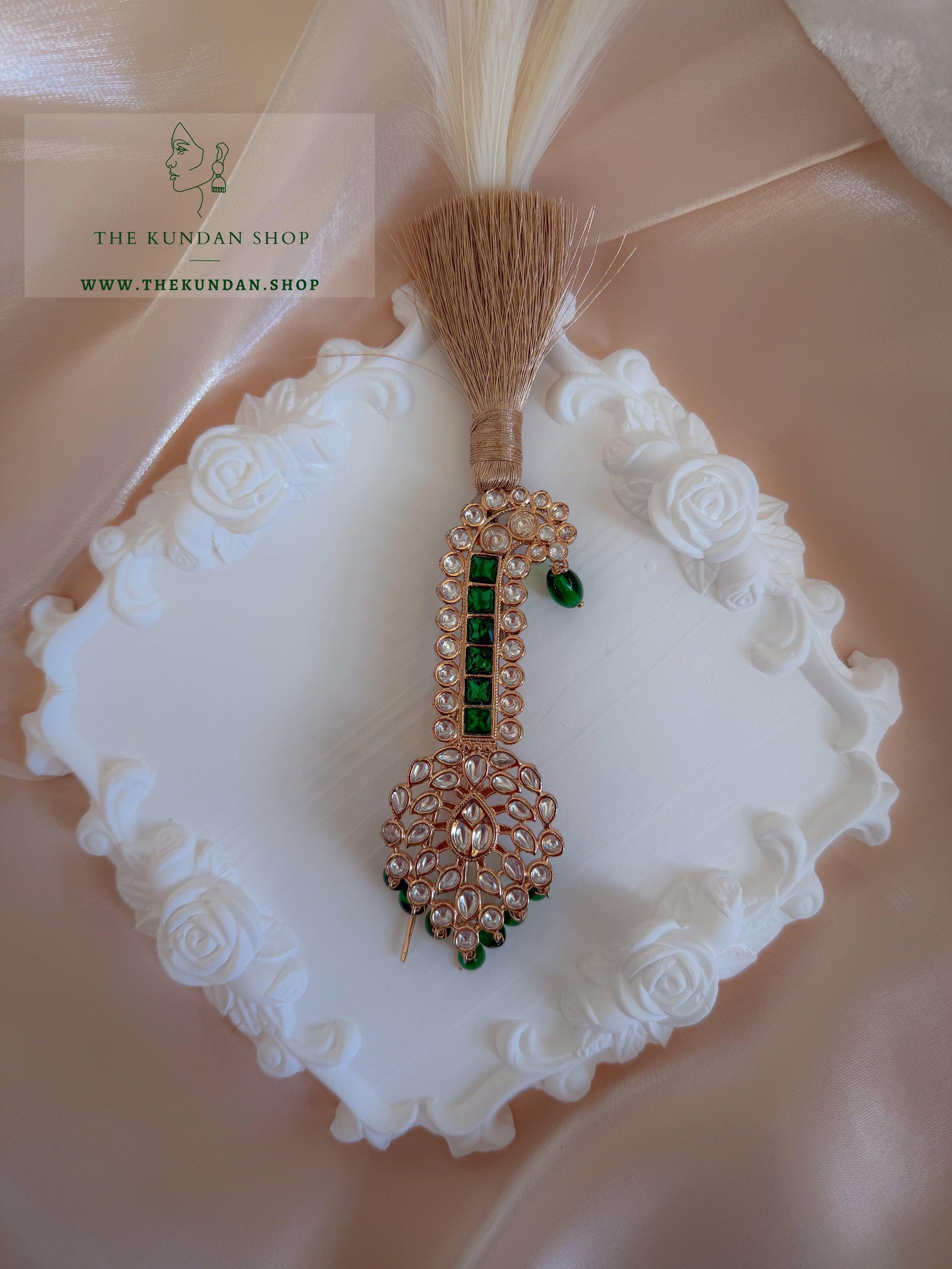 Emerald Stone Line Kalgi Kalgi THE KUNDAN SHOP 