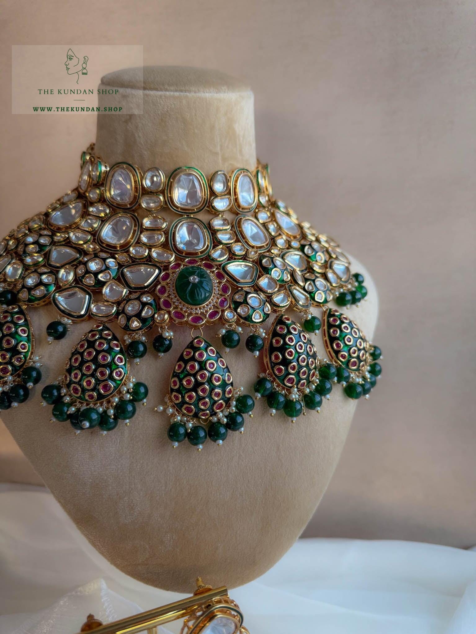 Farewell in Emerald Necklace Sets THE KUNDAN SHOP 