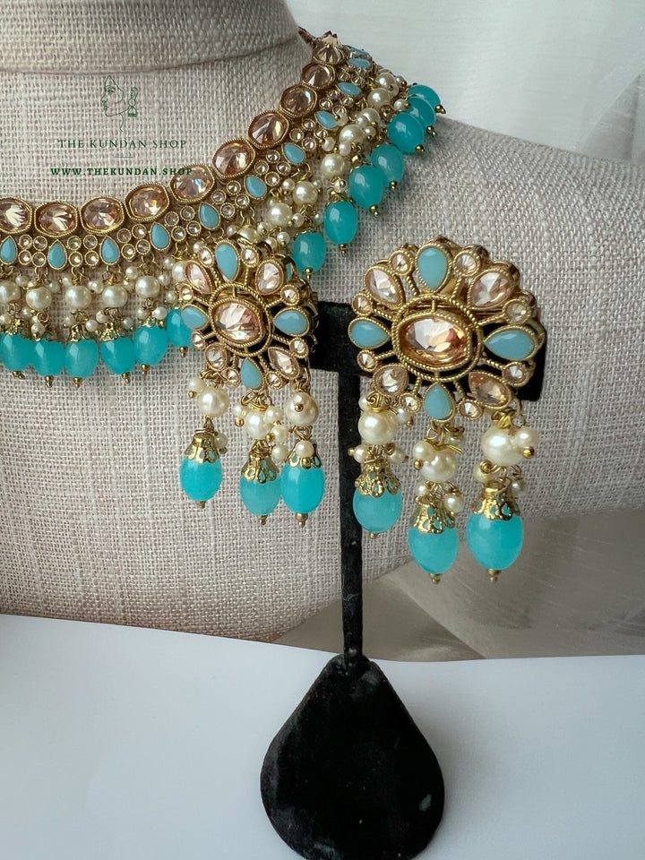 Envy Polki in Blue Necklace Sets THE KUNDAN SHOP 