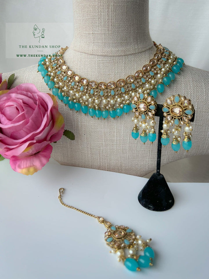 Envy Polki in Blue Necklace Sets THE KUNDAN SHOP 