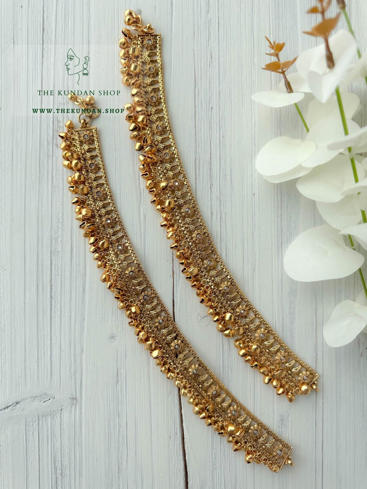 Floral Stone & Ghungroo // Anklets Anklets THE KUNDAN SHOP 