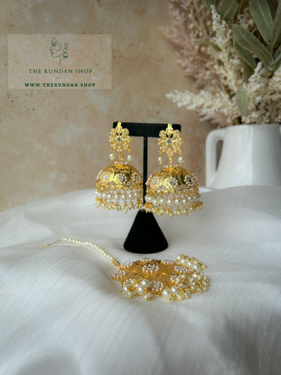 Great Strides in Jadau Earrings + Tikka THE KUNDAN SHOP 