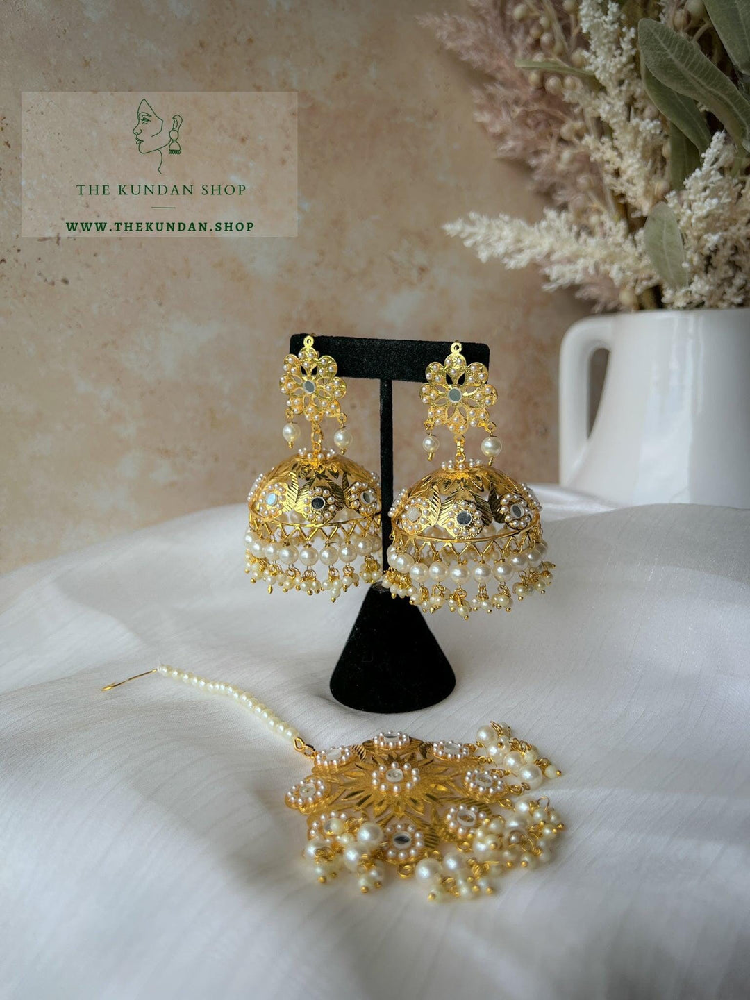 Great Strides in Jadau Earrings + Tikka THE KUNDAN SHOP 