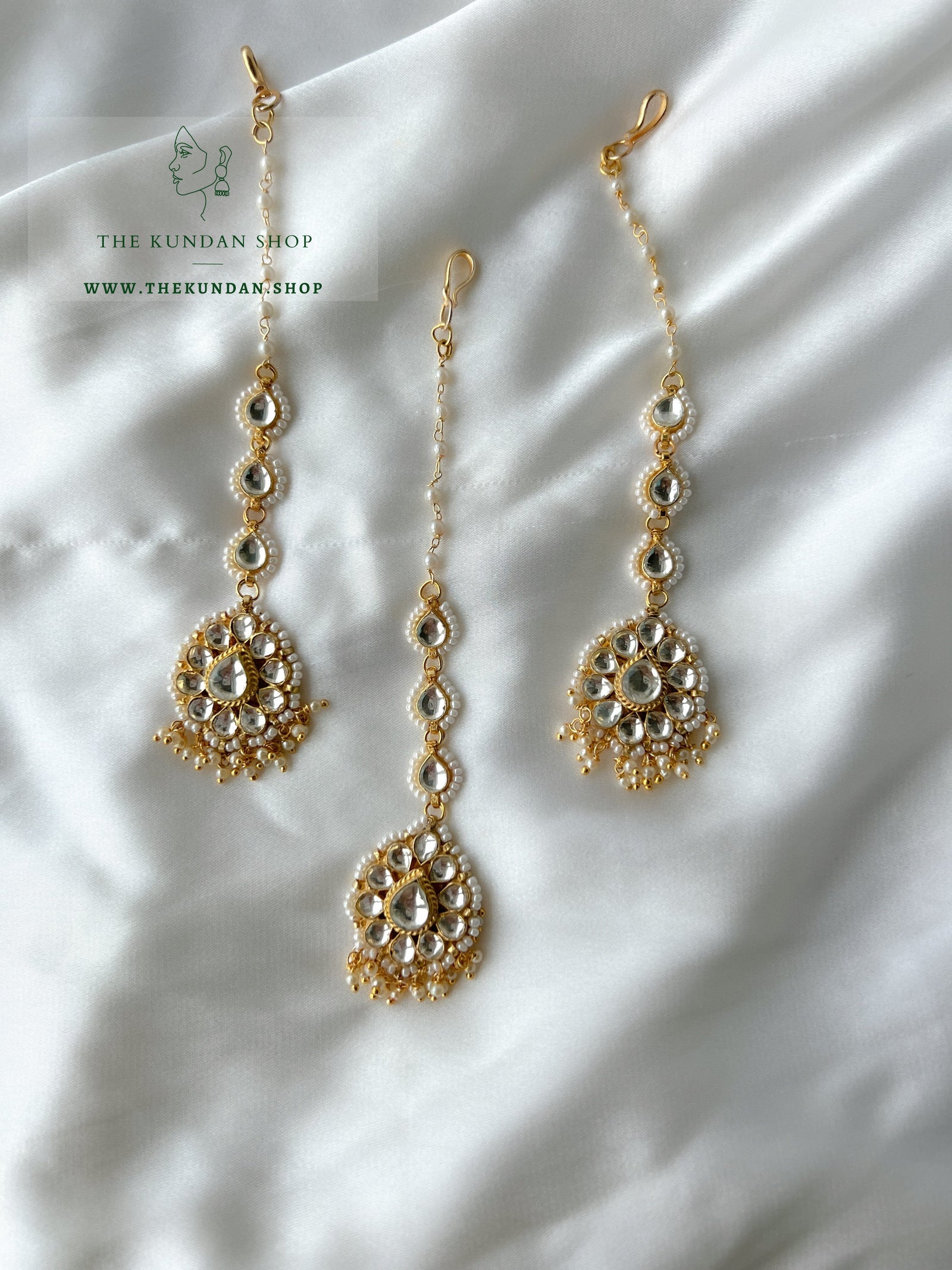 Destined in Pearl Tikka Maangtikka THE KUNDAN SHOP 