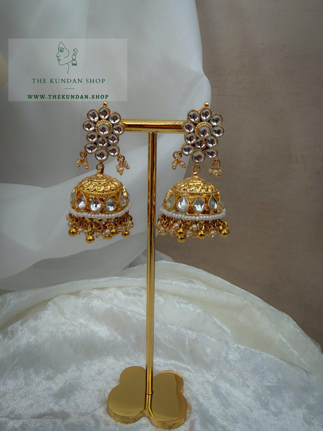 Gold Touch in Kundan Earrings THE KUNDAN SHOP 