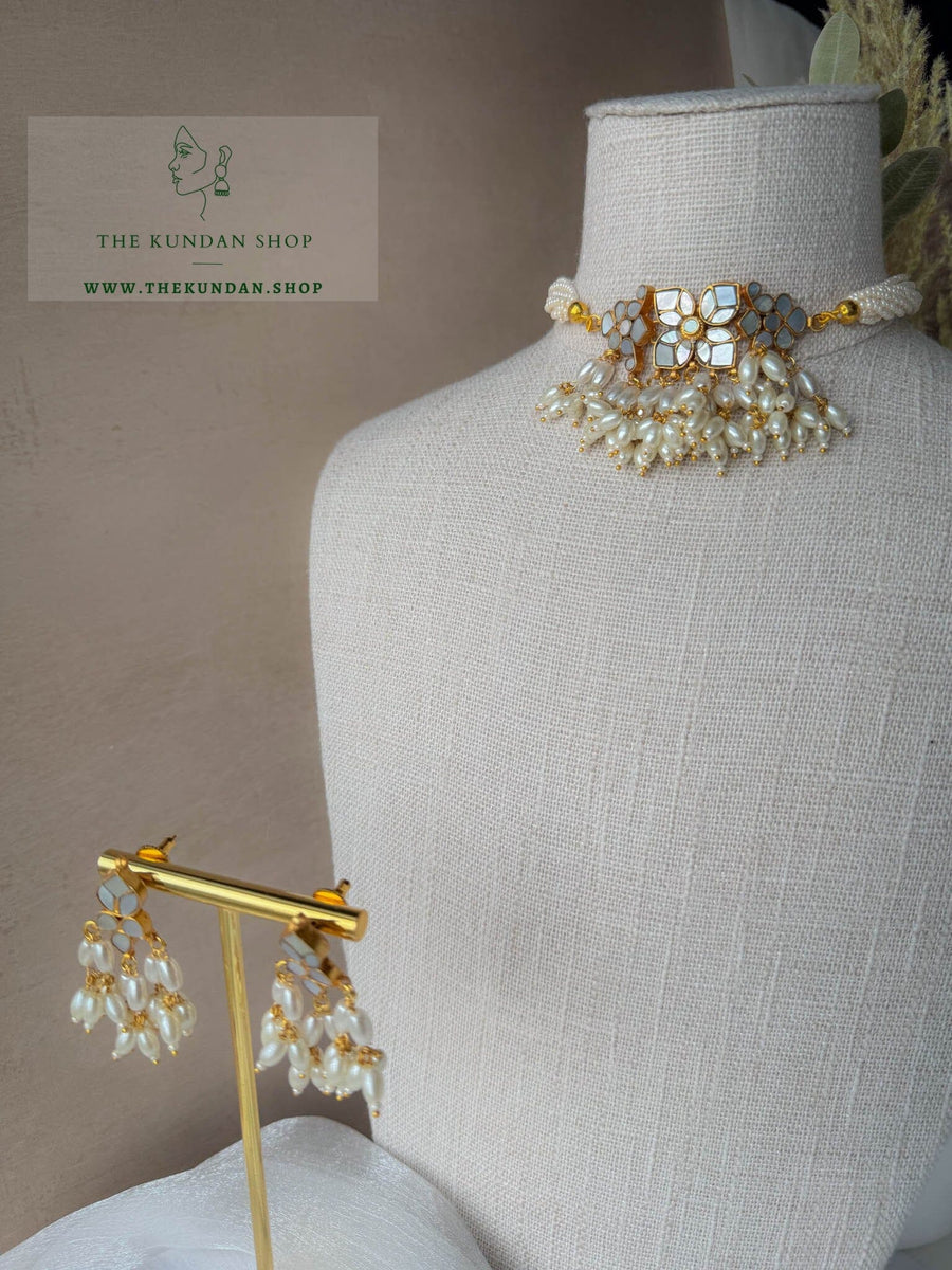 Florals in Mother of Pearl Necklace Sets THE KUNDAN SHOP 