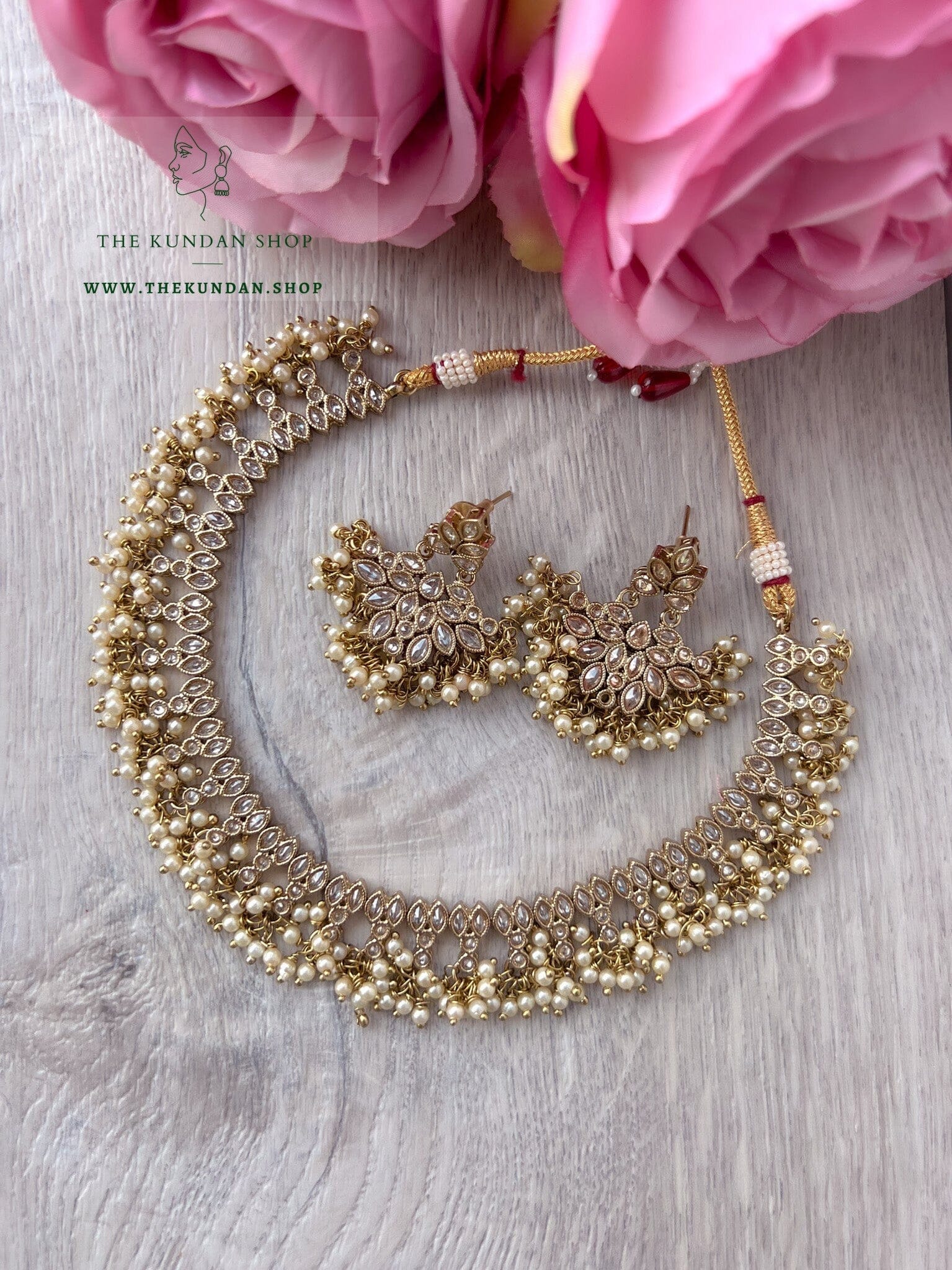 Fringed in Pearl Necklace Sets THE KUNDAN SHOP 