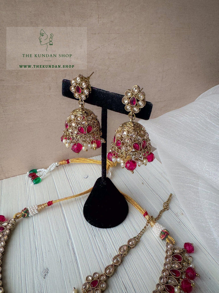 Saving Grace in Fuscia Necklace Sets THE KUNDAN SHOP 