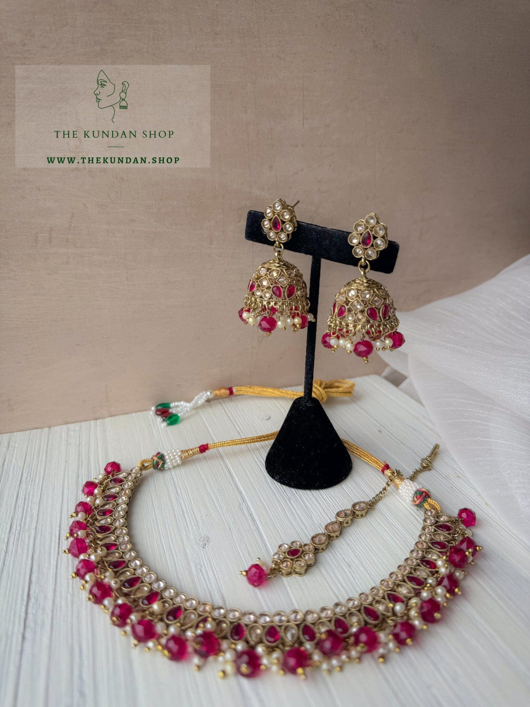 Saving Grace in Fuscia Necklace Sets THE KUNDAN SHOP 