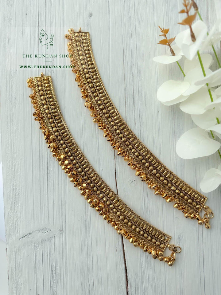 Golden Eye & Ghungroo // Anklets Anklets THE KUNDAN SHOP 