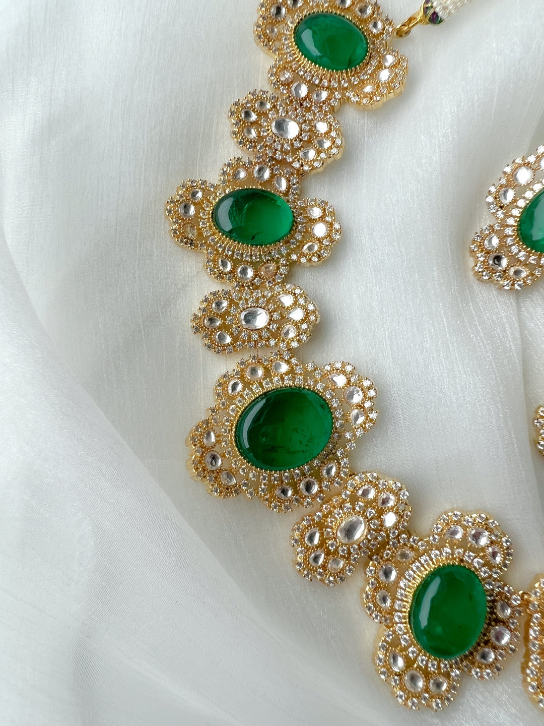 Acclaimed in Green Necklace Sets THE KUNDAN SHOP 