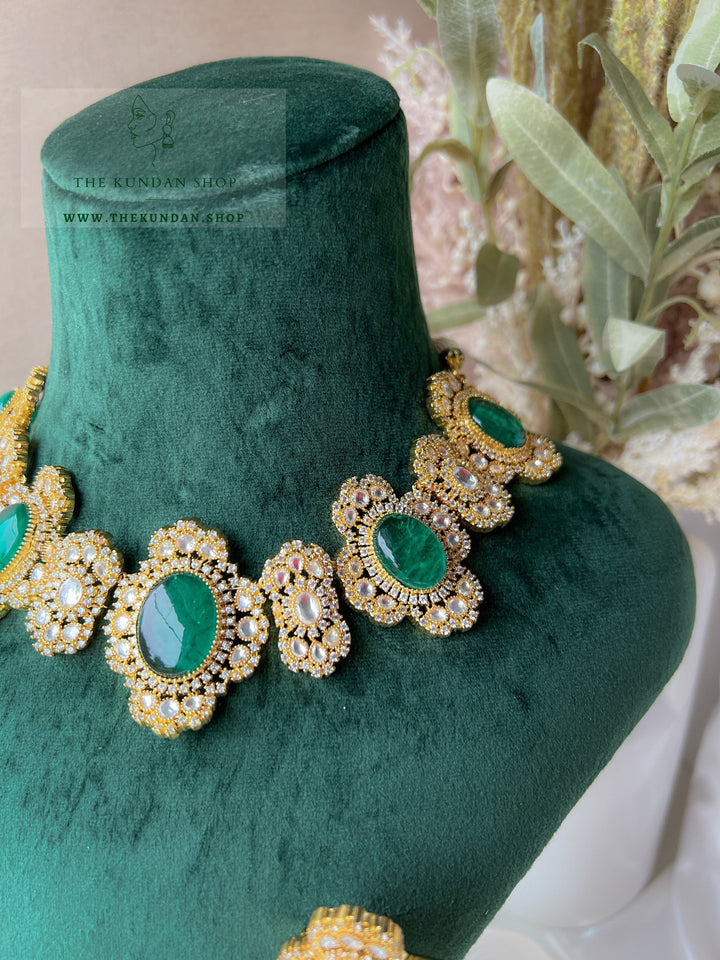 Acclaimed in Green Necklace Sets THE KUNDAN SHOP 