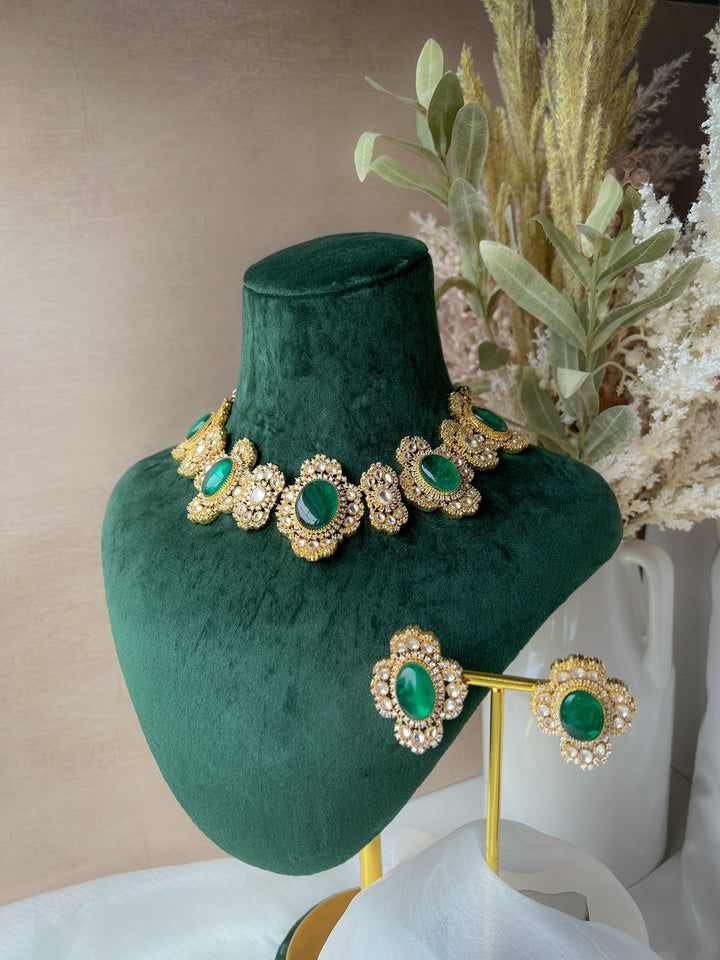 Acclaimed in Green Necklace Sets THE KUNDAN SHOP 