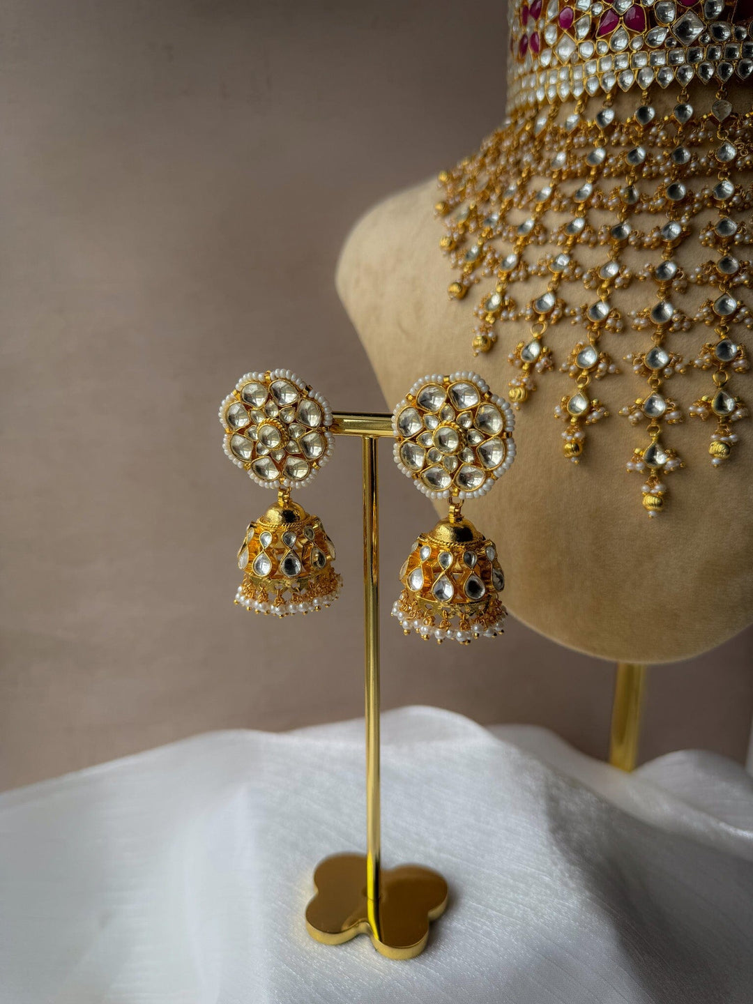 Empress Florals in Golden Necklace Sets THE KUNDAN SHOP 