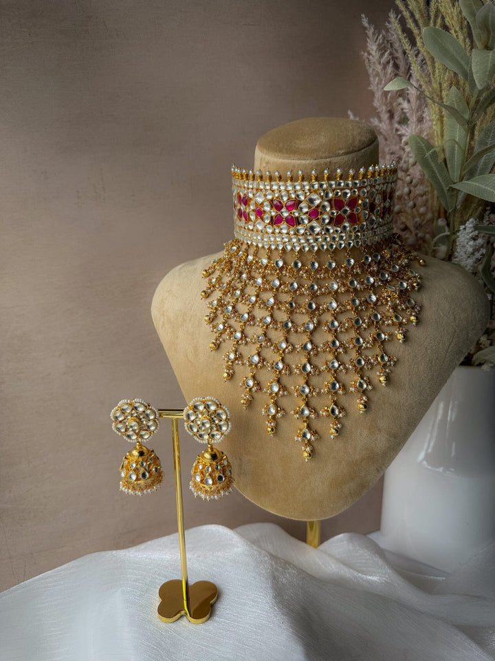 Empress Florals in Golden Necklace Sets THE KUNDAN SHOP 
