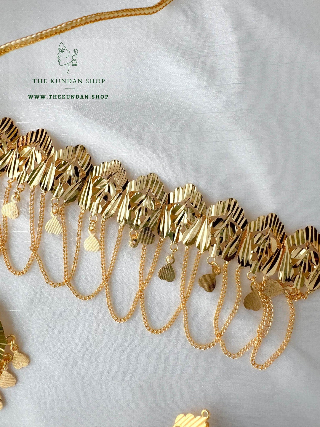 Golden Chain Drops Necklace Sets THE KUNDAN SHOP 