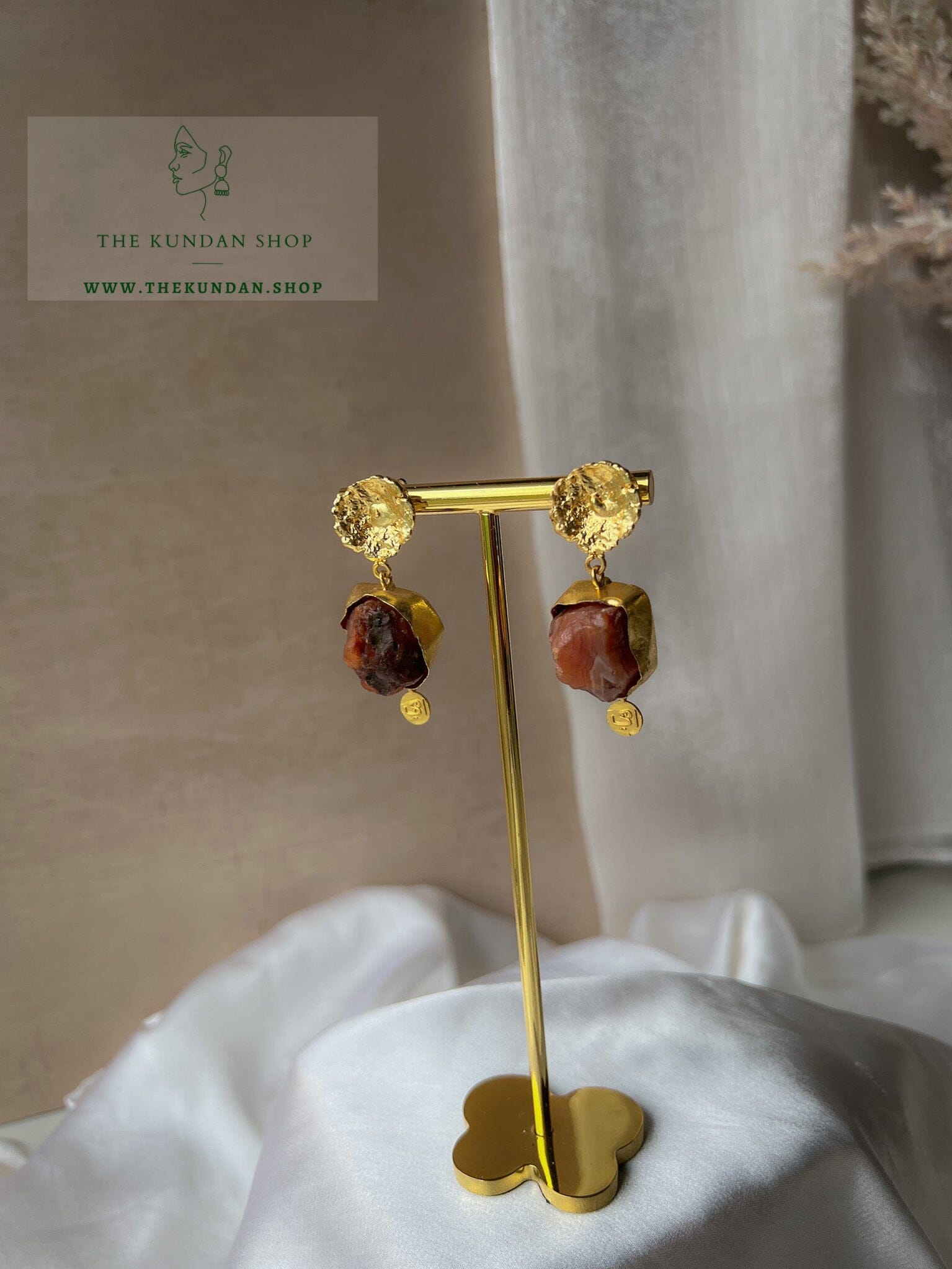 Fools in Red Earrings THE KUNDAN SHOP Dark Round 