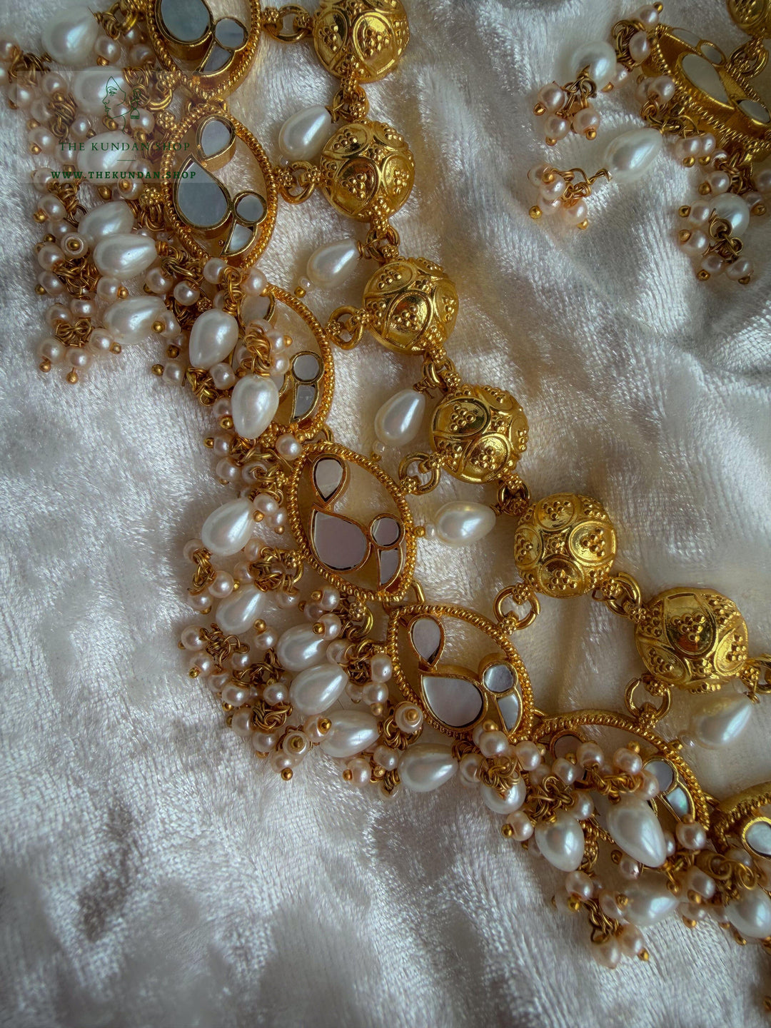 Golden Oasis in Mother of Pearl Necklace Sets THE KUNDAN SHOP 