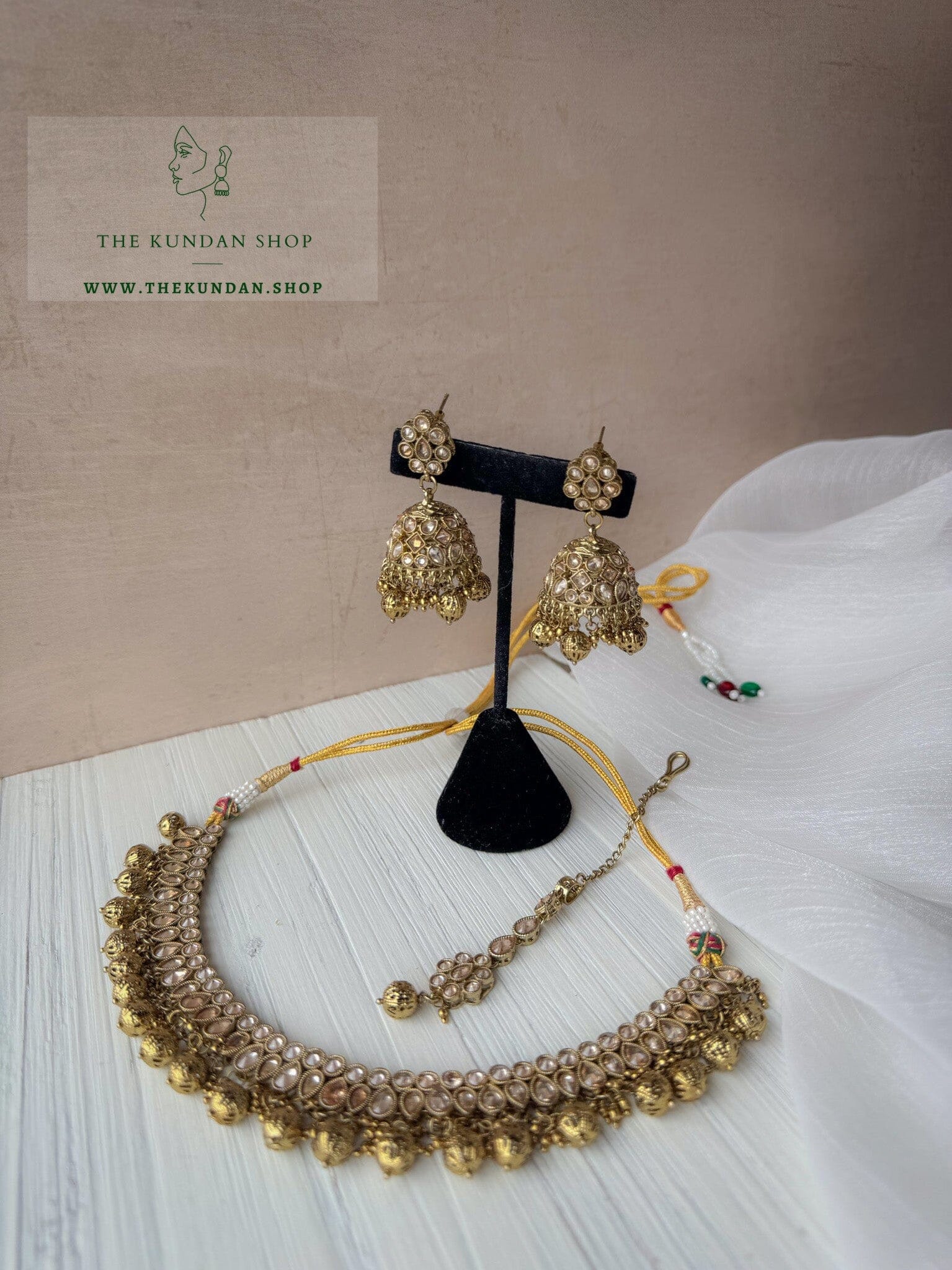 Saving Grace in Gold Necklace Sets THE KUNDAN SHOP 
