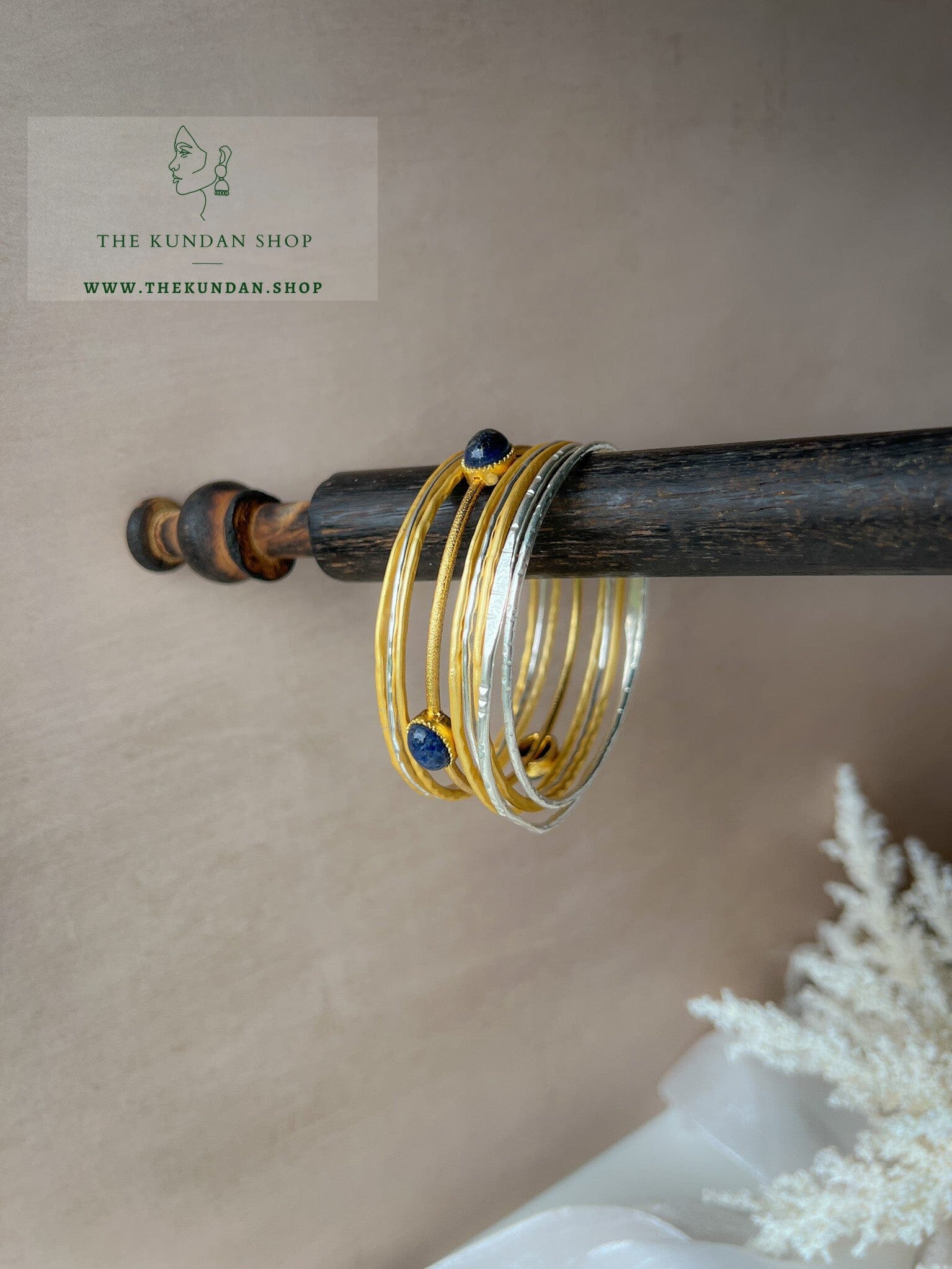 Golden Silver // Bangle Stack Bangles THE KUNDAN SHOP 