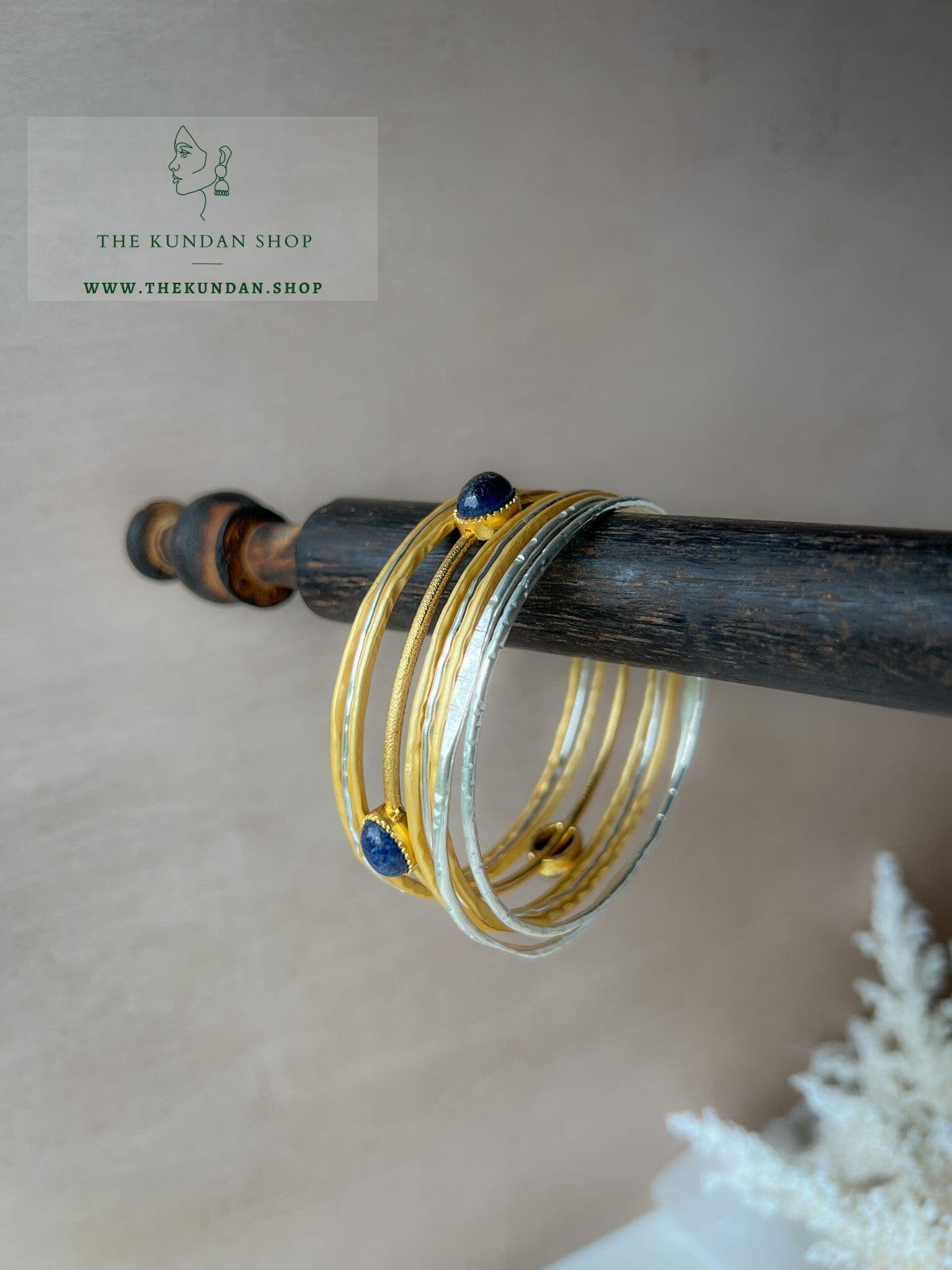 Golden Silver // Bangle Stack Bangles THE KUNDAN SHOP 
