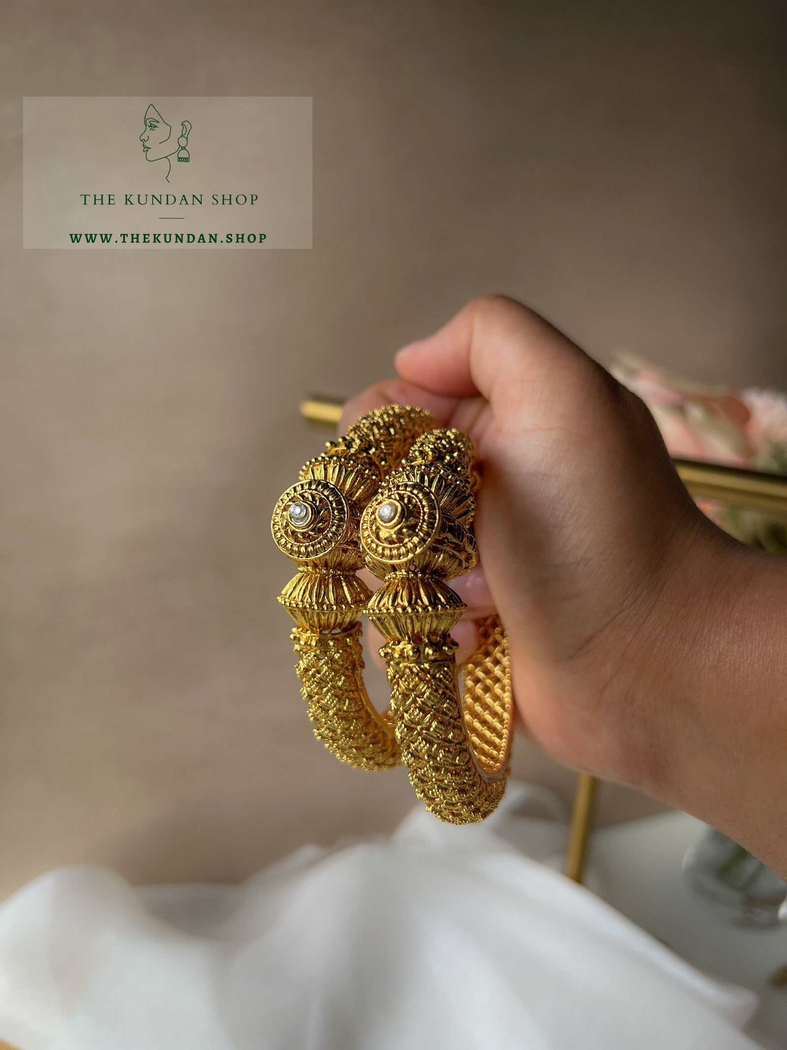 Assembled Gold Kangans Bangles THE KUNDAN SHOP 
