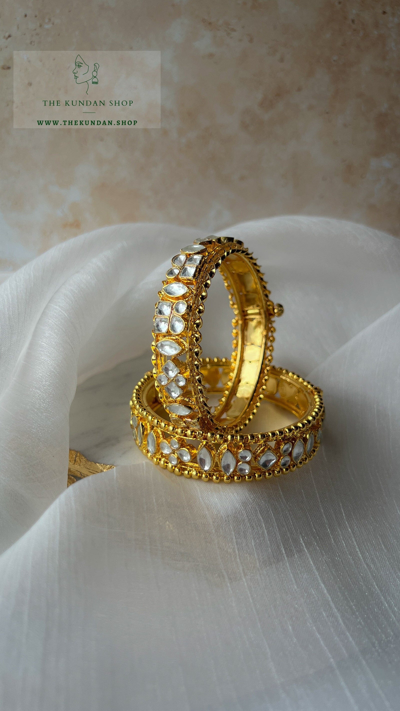 Golden Edge in Paachi Kundan Bangles THE KUNDAN SHOP 