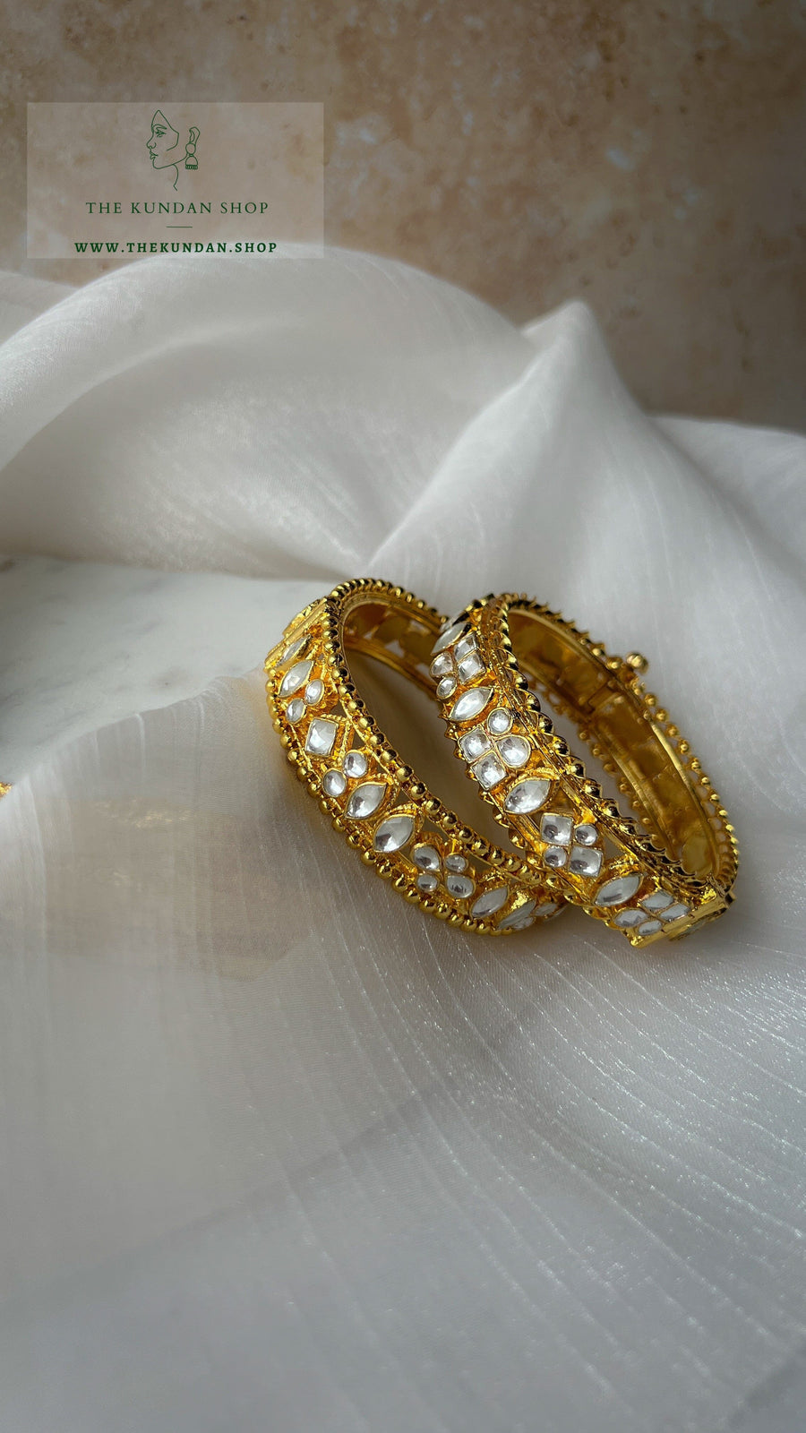 Golden Edge in Paachi Kundan Bangles THE KUNDAN SHOP 