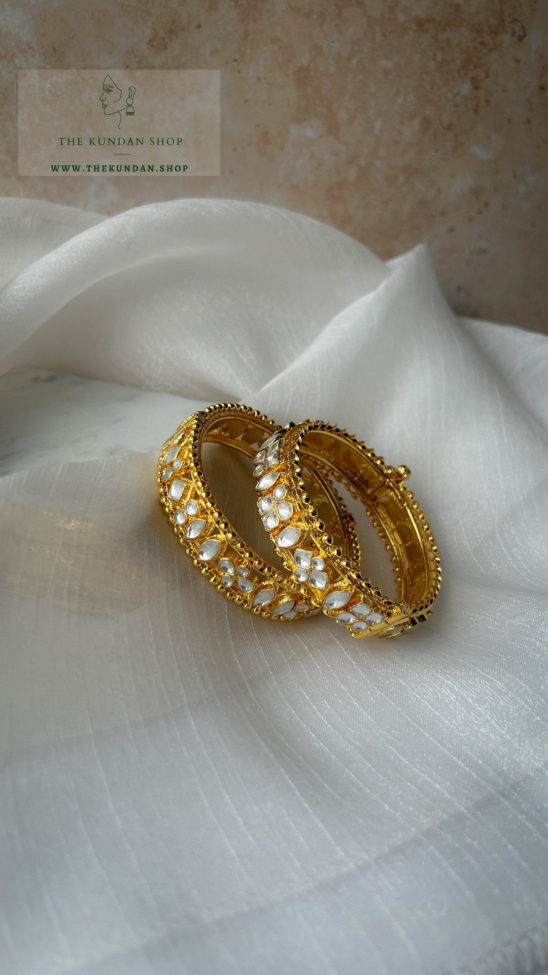 Golden Edge in Paachi Kundan Bangles THE KUNDAN SHOP 