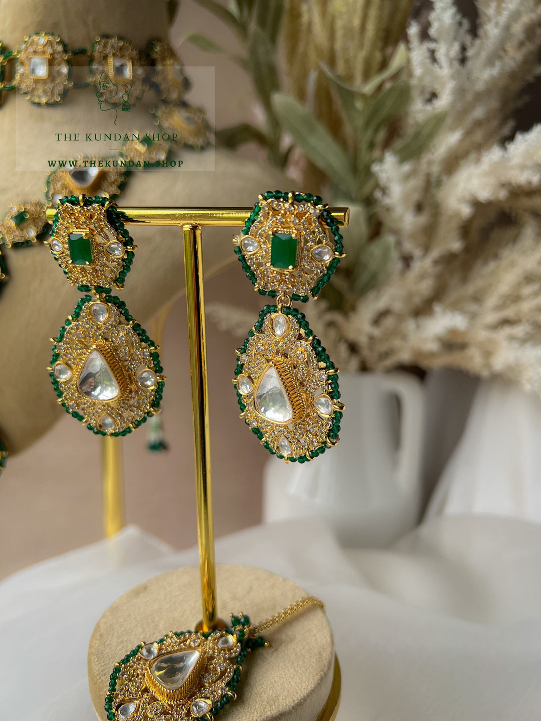 Possibilities in Emerald & Gold Necklace Sets THE KUNDAN SHOP 
