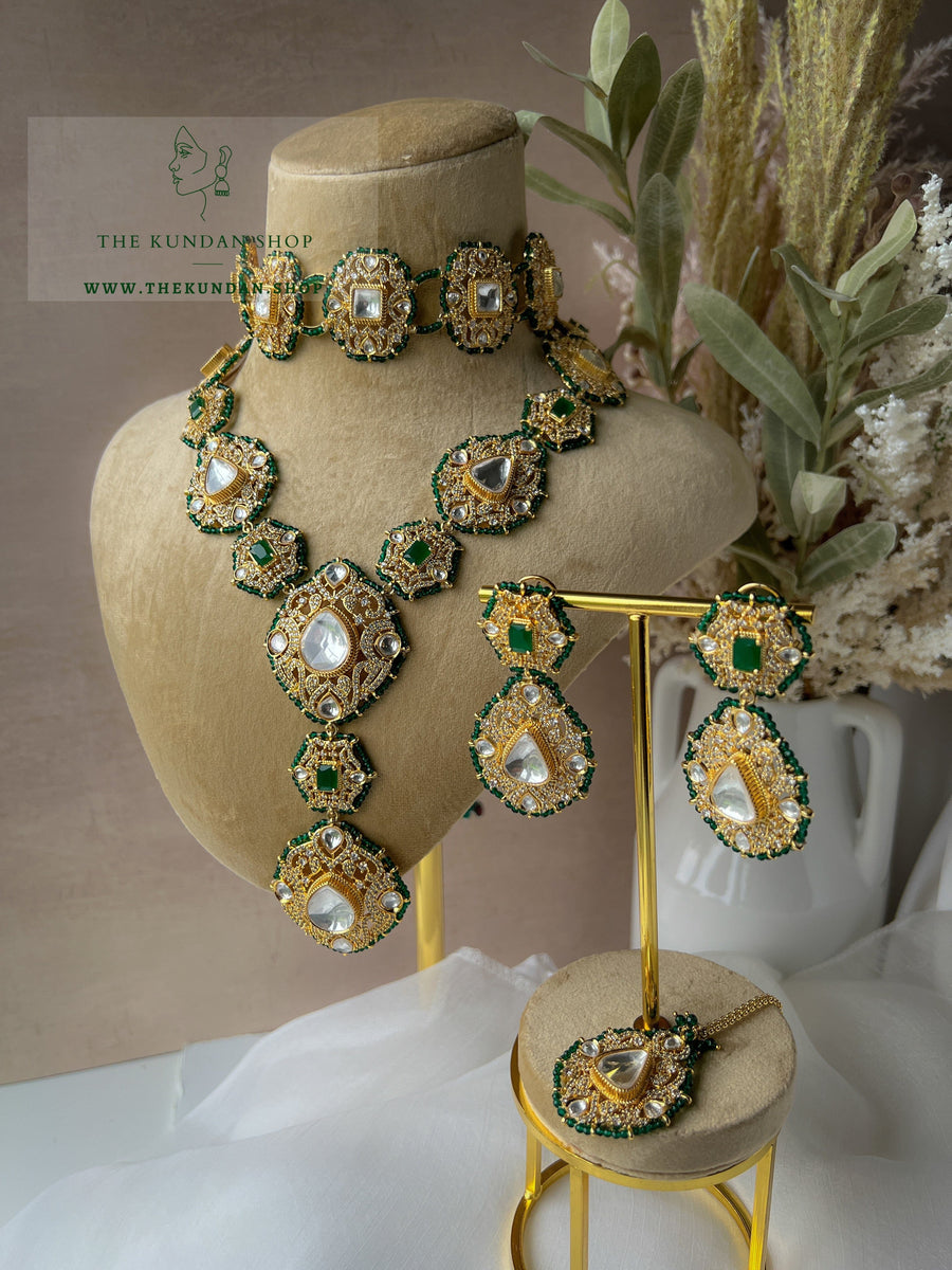 Possibilities in Emerald & Gold Necklace Sets THE KUNDAN SHOP 