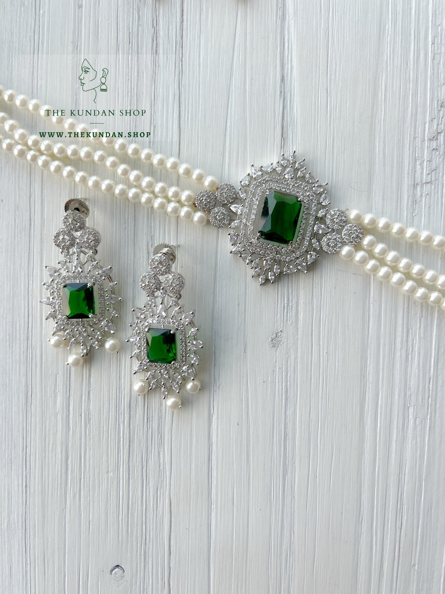 After Hours in Emerald Necklace Sets THE KUNDAN SHOP 