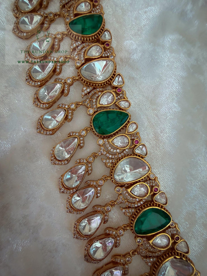Hidden Moorni in Green Necklace Sets THE KUNDAN SHOP 