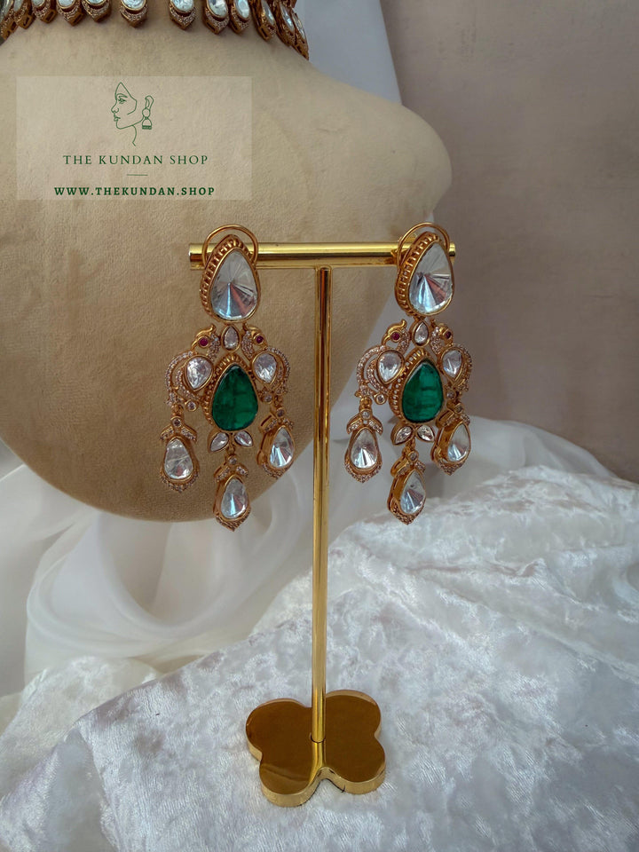 Hidden Moorni in Green Necklace Sets THE KUNDAN SHOP 