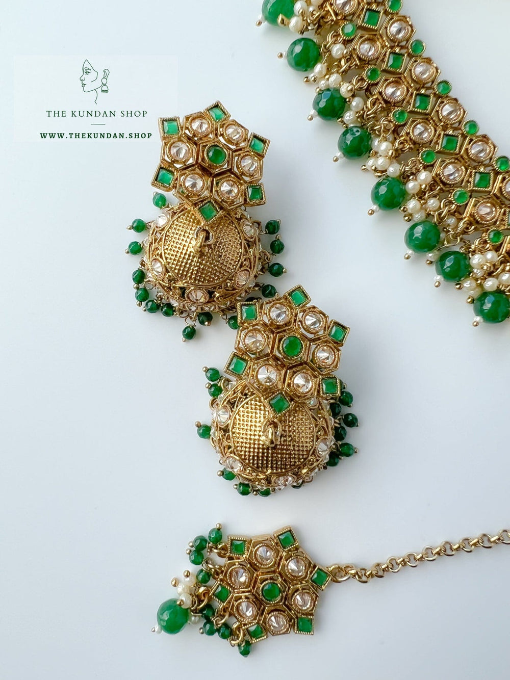 Keeper in Green Necklace Sets THE KUNDAN SHOP 