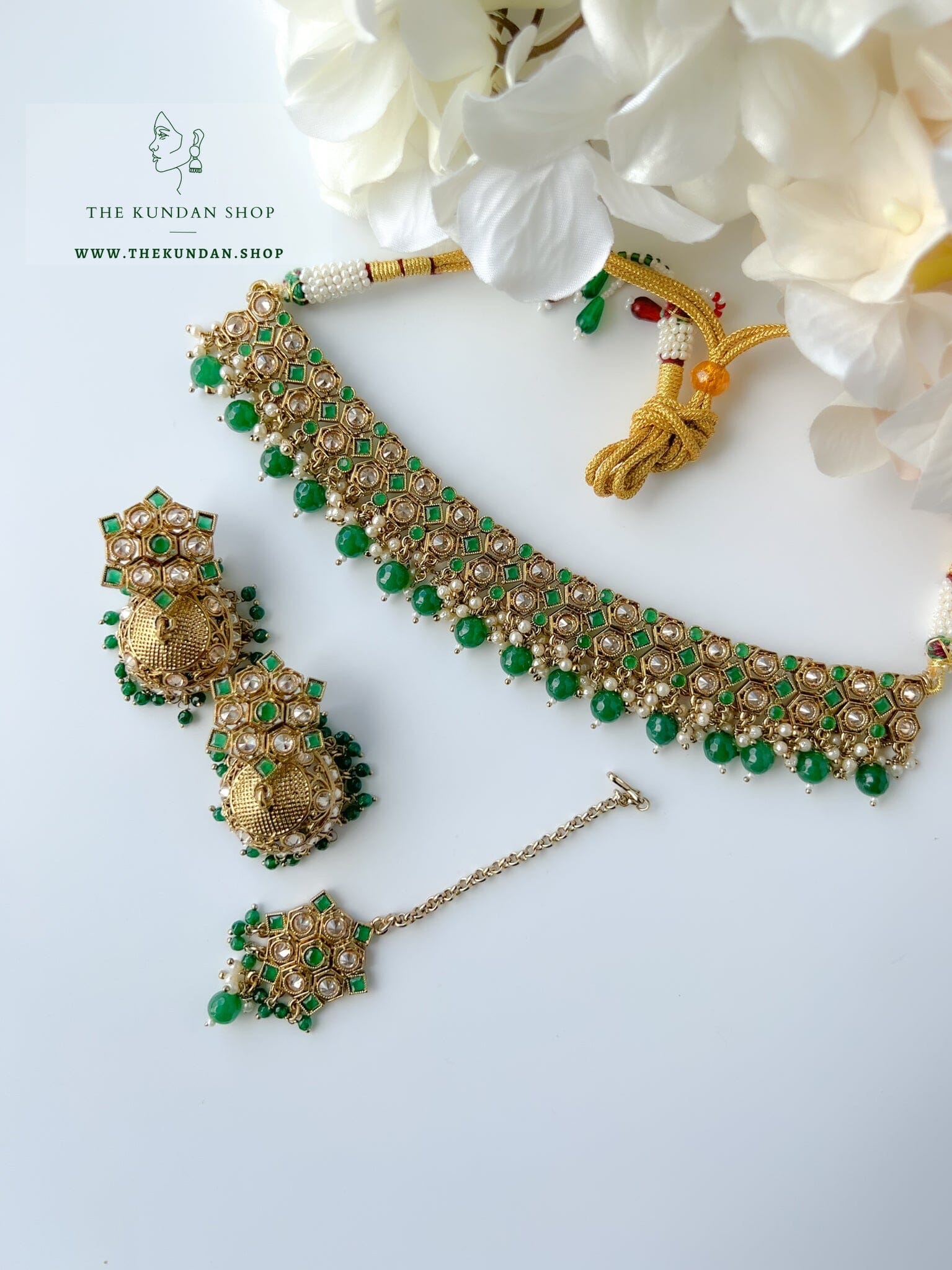 Keeper in Green Necklace Sets THE KUNDAN SHOP 
