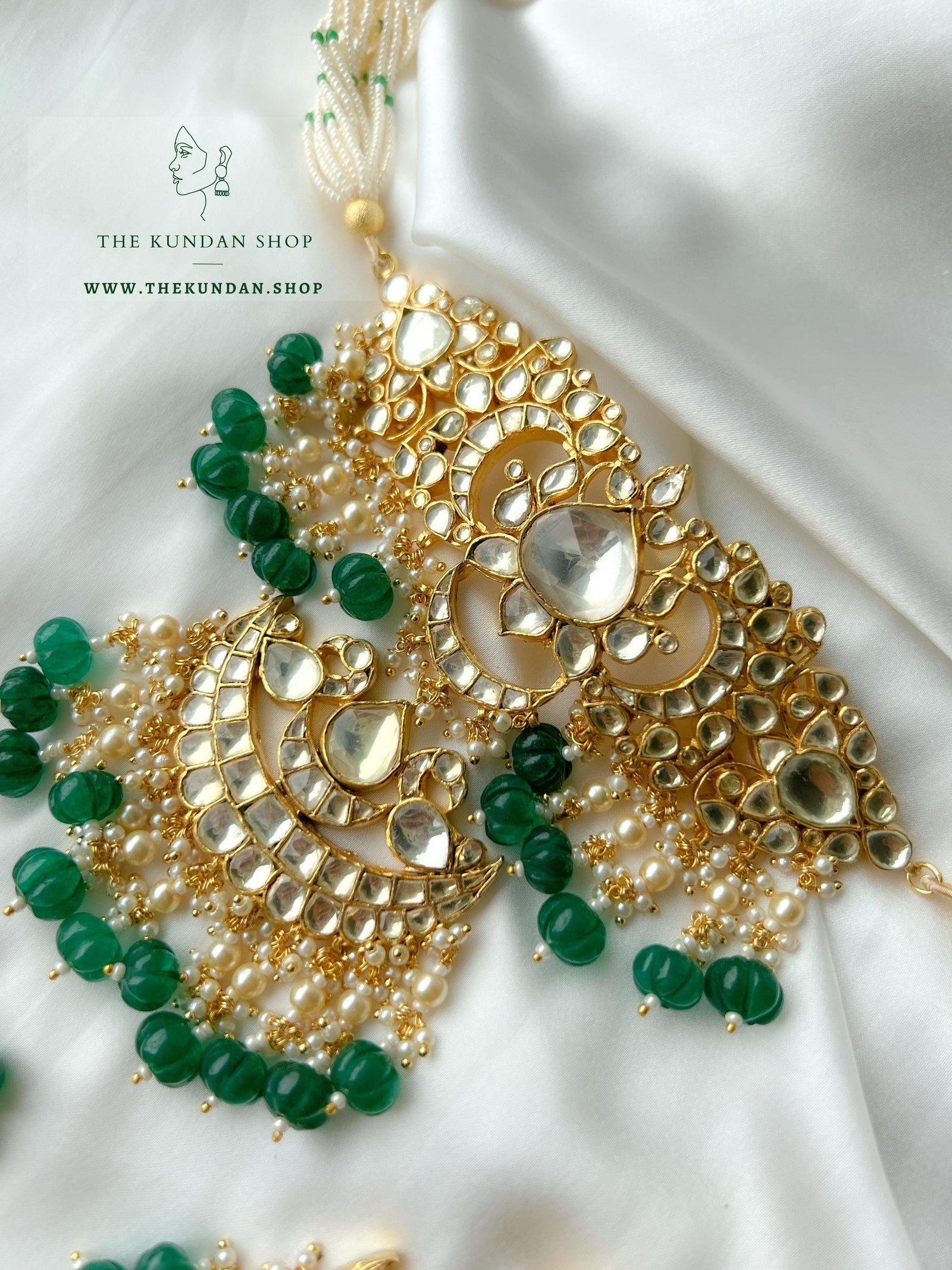 Designed with Love in Green Necklace Sets THE KUNDAN SHOP 