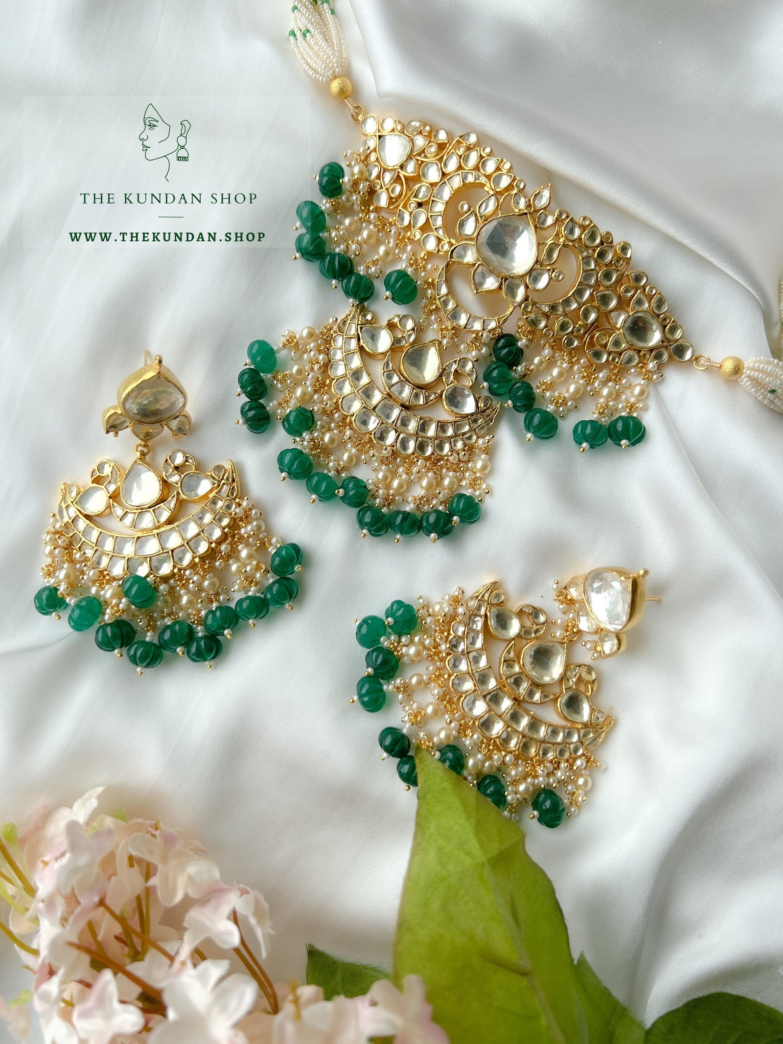 Designed with Love in Green Necklace Sets THE KUNDAN SHOP 