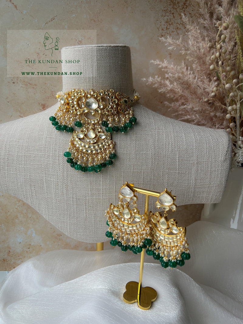 Designed with Love in Green Necklace Sets THE KUNDAN SHOP 