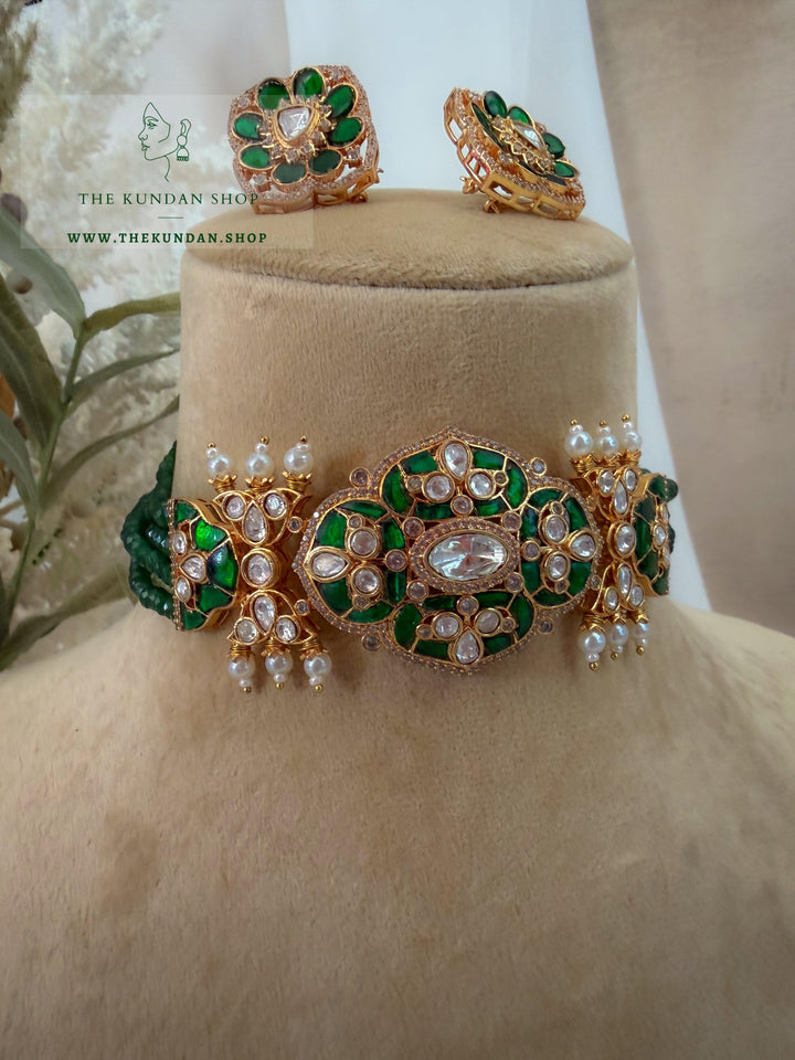 Well Kept in Green Necklace Sets THE KUNDAN SHOP 
