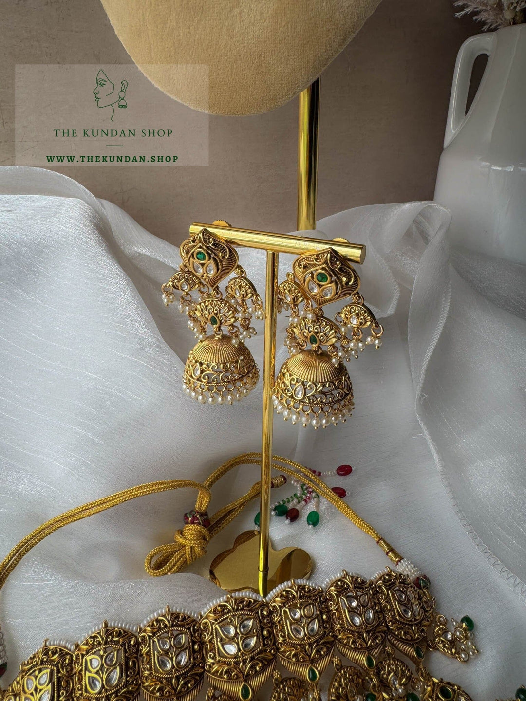 Cherished Heritage in Green Necklace Sets THE KUNDAN SHOP 