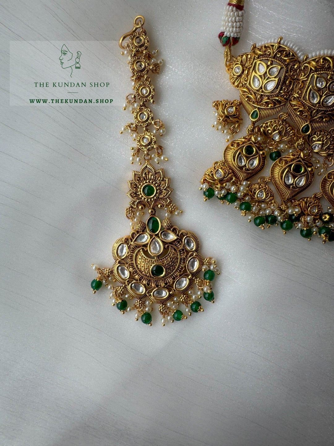 Cherished Heritage in Green Necklace Sets THE KUNDAN SHOP 