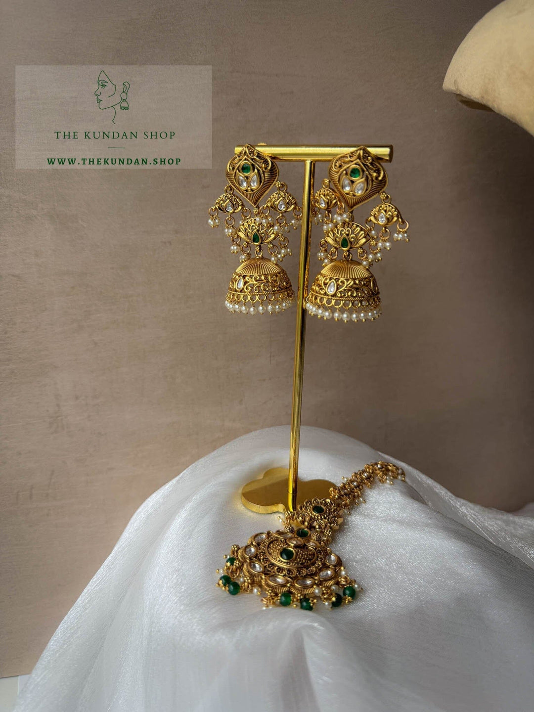 Cherished Heritage in Green Necklace Sets THE KUNDAN SHOP 