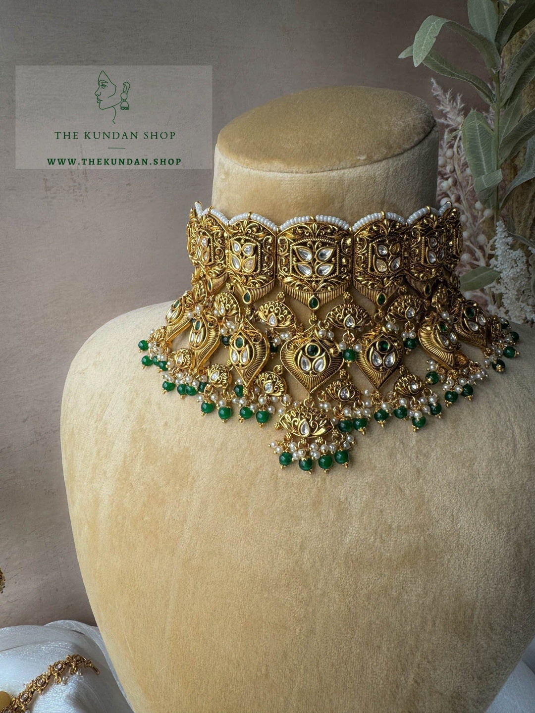 Cherished Heritage in Green Necklace Sets THE KUNDAN SHOP 