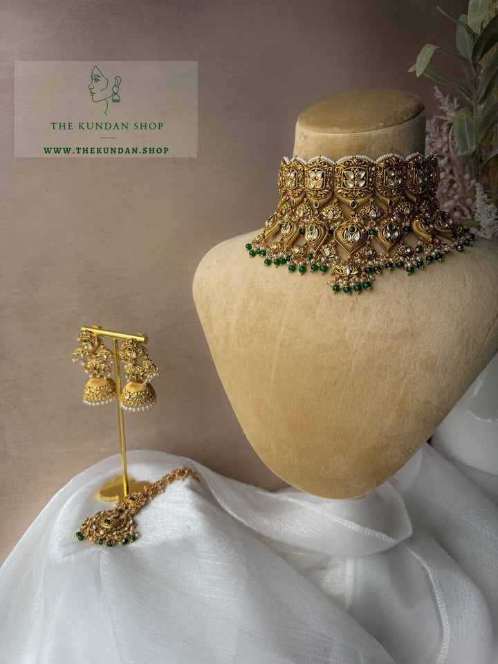 Cherished Heritage in Green Necklace Sets THE KUNDAN SHOP 