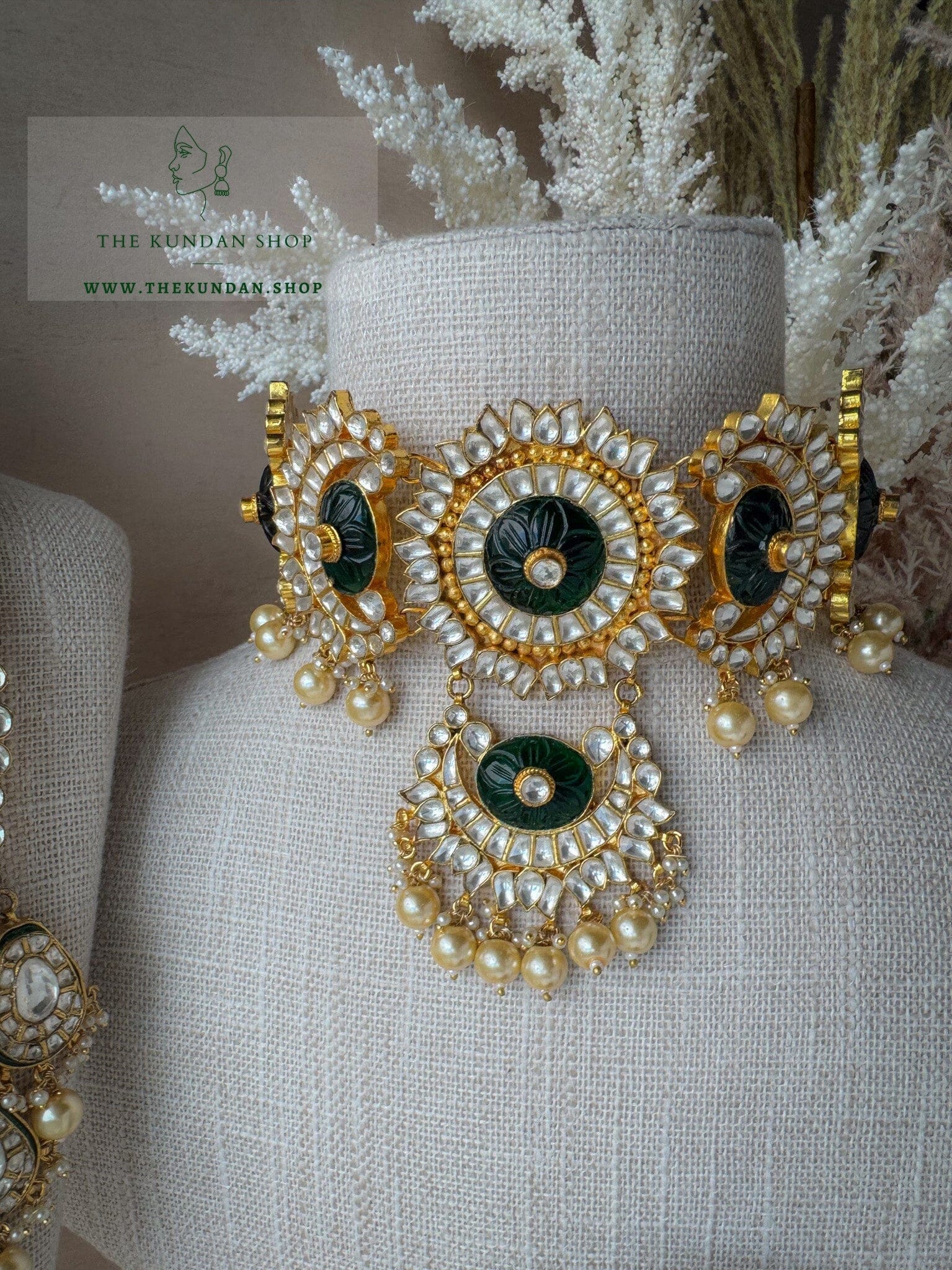 Concise in Green Kundan Full Bridal Set THE KUNDAN SHOP 