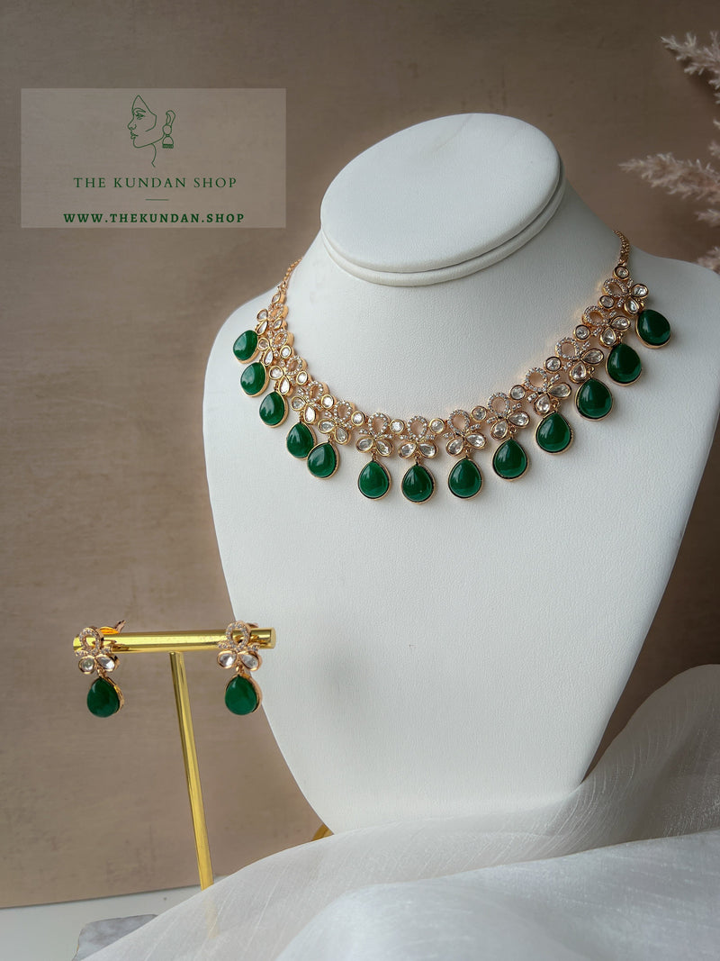 Hopeless Romantic in Green Necklace Sets THE KUNDAN SHOP 