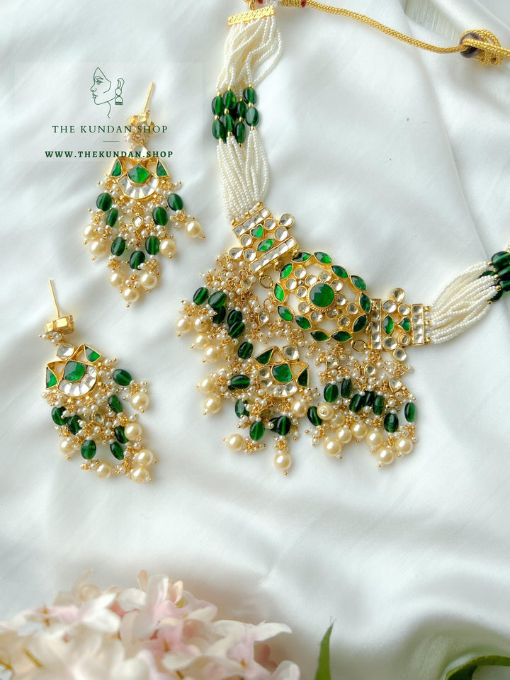 Deep Secrets in Green Necklace Sets THE KUNDAN SHOP 