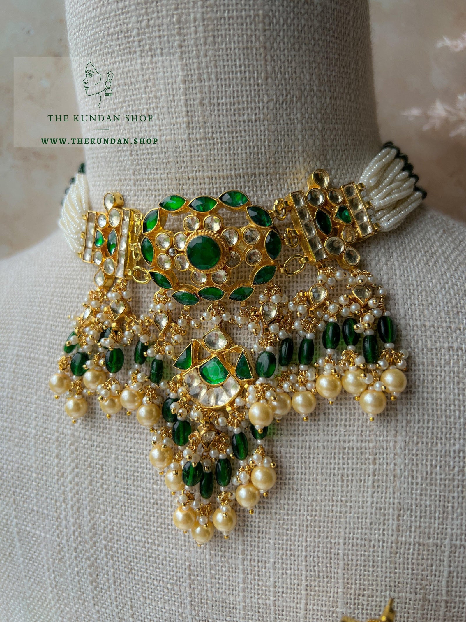 Deep Secrets in Green Necklace Sets THE KUNDAN SHOP 