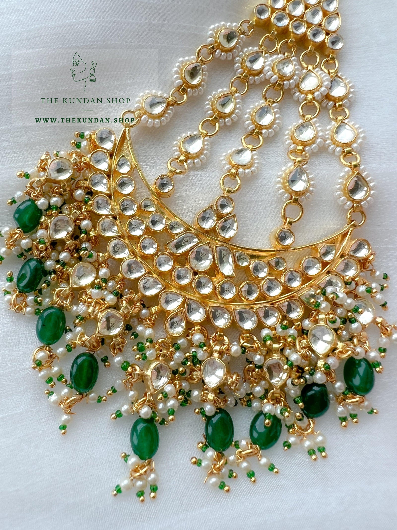 Familiarity in Kundan Passa in Green Passa THE KUNDAN SHOP 